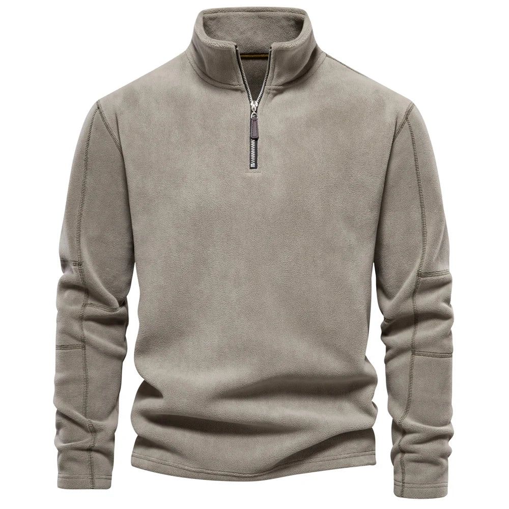 Joshua | Pull en laine polaire avec fermeture éclair au quart